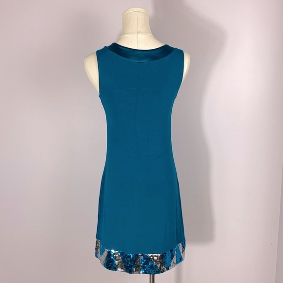 Express Teal Sequin Trim Dress size XS - Picture 5 of 10